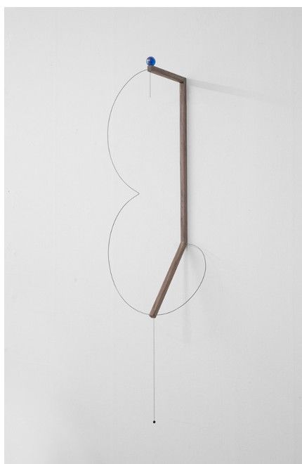 Line Sculpture (marble with bead) #3, 60.6 x 16.8 x 10.4 cm, 나무, 구슬, 철사, 체인, 비즈, 2025 *재판매 및 DB 금지