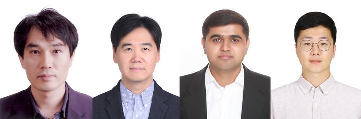 [대구=뉴시스](왼쪽부터)김대환·성시준 책임연구원, Ali Amanat 박사과정생, 전동환 전임연구원(사진=DGIST 제공) photo@newsis.com *재판매 및 DB 금지