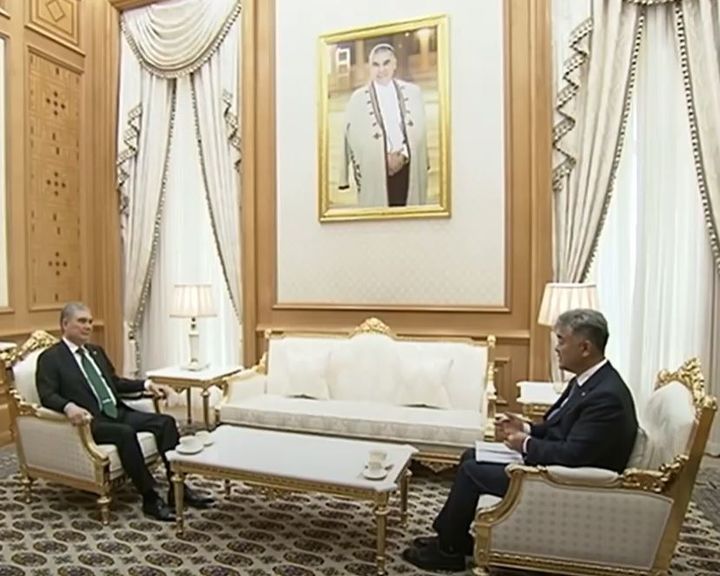 정원주 회장이 6월28일 투르크메니스탄 국가최고지도자를 예방했다. (사진=대우건설 제공) *재판매 및 DB 금지