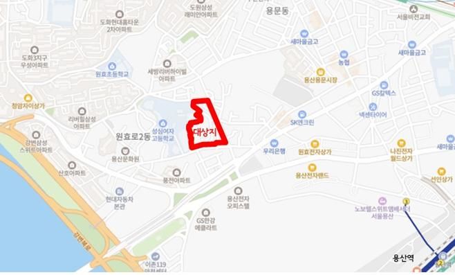 [서울=뉴시스]용산구 신창동 29-1일대 대상지. 2025.07.01 (사진 제공=서울시) photo@newsis.com *재판매 및 DB 금지