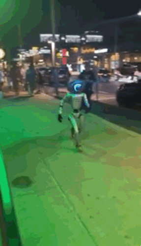 [뉴시스]미국 텍사스 거리에 나타난 카우보이 차림 AI로봇이 거리를 뛰어다니고, 사람들과 대화를 나눠 주민들을 깜짝 놀라게 했다. (사진=뉴욕포스트) *재판매 및 DB 금지 *재판매 및 DB 금지