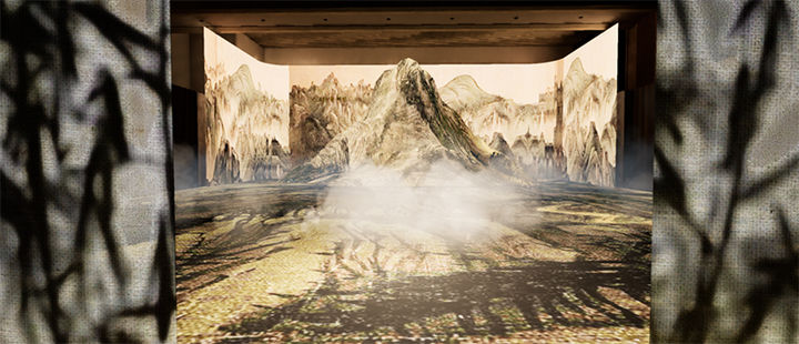 이이남, 2025, 13채널 프로젝션 매핑, 컬러, 8채널 사운드, 산 오브제, 20분, 가변설치, 국립아시아문화전당 제작지원 *재판매 및 DB 금지