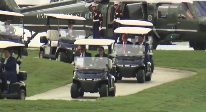 [서울=뉴시스] 도널드 트럼프 미국 대통령이 자신의 골프장 이용을 위해 적지 않은 정부 예산을 사용하고 있다는 사실이 드러나 논란이 일고 있다. (사진=@HowardMortman 엑스 캡처) 2025.07.01 *재판매 및 DB 금지