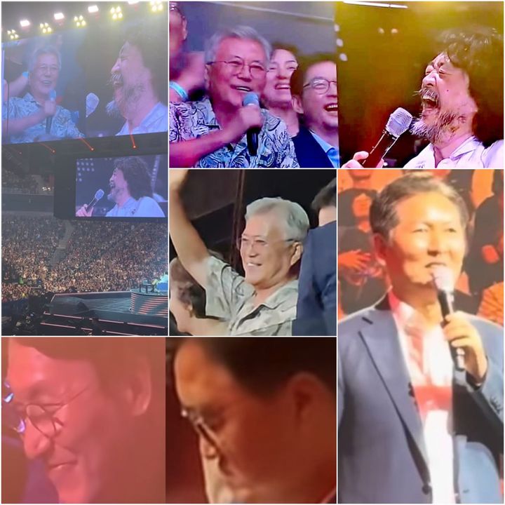 [서울=뉴시스] '김어준 콘서트'에 참석한 여권 주요 인사들. (사진=엑스 갈무리) *재판매 및 DB 금지