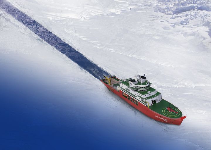 [거제=뉴시스] 신정철 기자= 한화오션(대표이사 김희철 사장)은 1일 한국해양과학기술원 부설 극지연구소(소장 신형철)에서 극지항해와 연구를 위해 해양수산부에서 추진하는 차세대 쇄빙연구선 건조 사업에 우선협상대상자로 선정됐다. 사진은 한화오션이 극지연구소에 제안해 우선협상자로 선정된 차세대 쇄빙연구선 조감도.(사진=한화오션 제공).2025.07.01. photo@newsis.com *재판매 및 DB 금지