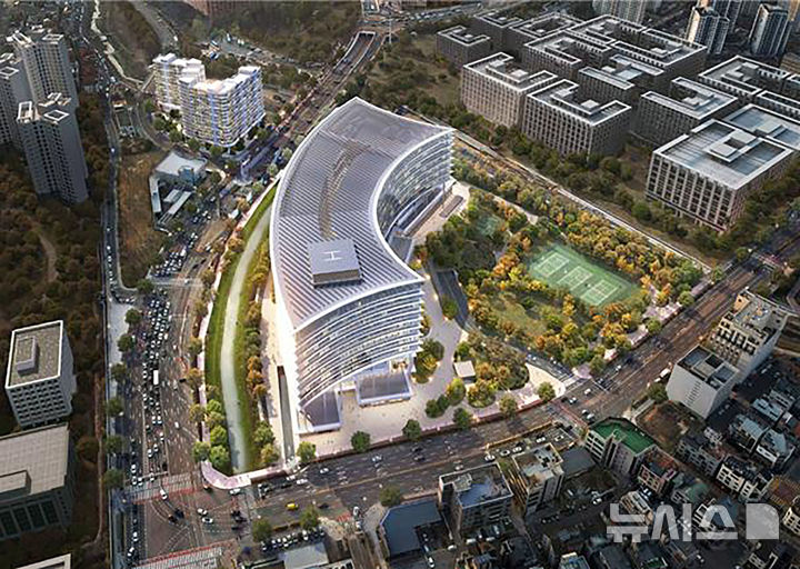 [성남=뉴시스] 경기 성남시 위례 포스코글로벌센터 조감도. (사진=성남시 제공) 2025.07.02. photo@newsis.com