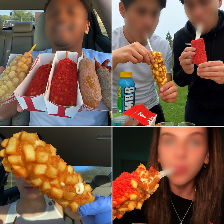 [서울=뉴시스] SNS서 인기를 끌고 있는 '한국식 콘도그 먹방' 영상. (사진 = 틱톡 갈무리) 2025.07.02.&nbsp; *재판매 및 DB 금지