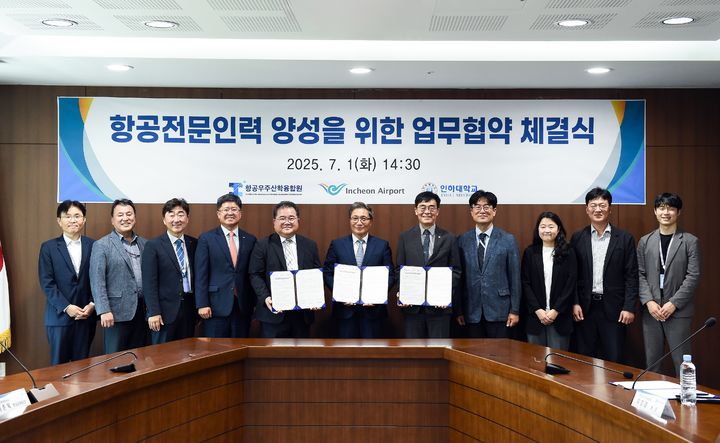 인천공항, 항공전문인력 양성 인하대·항공우주산학융합원과 업무협약