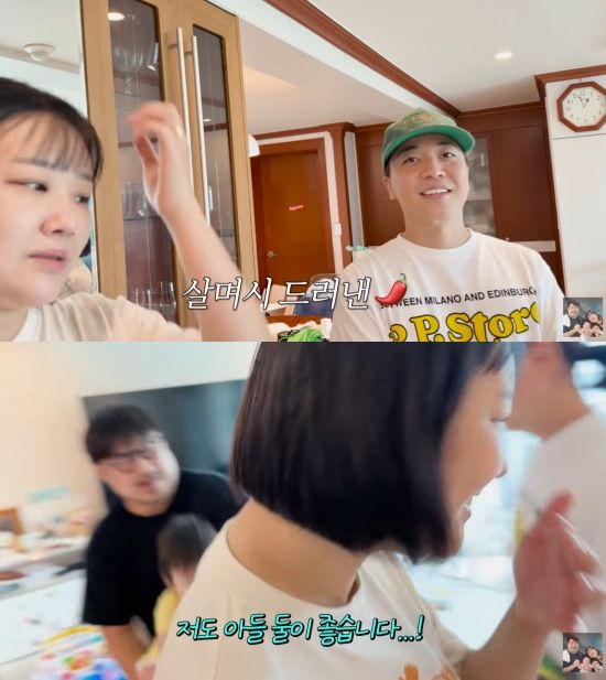 [서울=뉴시스] 1일 유튜브 채널 '기유TV'에는 '도플갱어 넉살 엄마 등장'이라는 제목의 영상이 올라왔다. (사진=유튜브 채널 '기유TV' 캡처) 2025.07.02. photo@newsis.com  *재판매 및 DB 금지