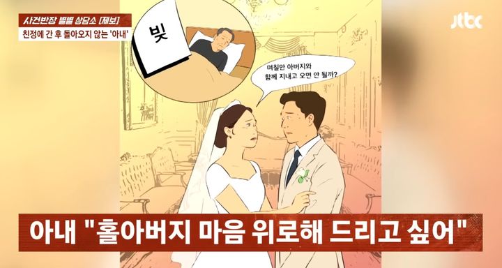 [서울=뉴시스] 결혼 후 6년 가까이 친정에서 지내며 집에 들어오기를 거부해온 아내가 이혼을 암시해 당황스럽다는 한 남성의 사연이 전해졌다. (사진=JTBC '사건반장' 갈무리) 2025.07.02 *재판매 및 DB 금지