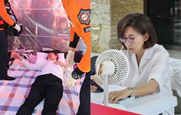 [서울=뉴시스] 왼쪽부터 2018년 5월 '드루킹' 특검을 요구하며 단식 농성 중인 김성태 당시 자유한국당 원내대표와 나경원 국민의힘 의원. (출처=뉴시스DB, 나경원 페이스북) *재판매 및 DB 금지