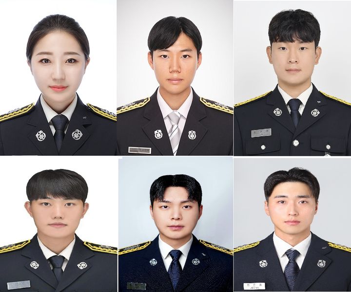 [태안=뉴시스] 태안소방서 2025 상반기 119출동왕(사진 왼쪽부터 시계방향으로 김민아·김건태·임병주정은호·최찬우·이준형). (사진=태안소방서 제공) 2025.07.02. photo@newsis.com *재판매 및 DB 금지