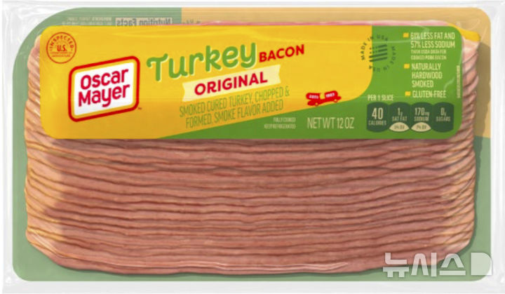 [AP/뉴시스] 오스카 마이어 칠면조고기 베이컨 포장상품의 사진. 2025. 07.03.&nbsp; 