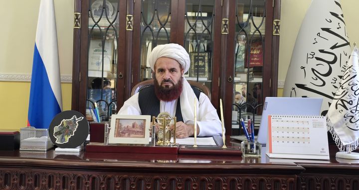 탈레반이 임명한 마울라위 굴 하산 주러시아 아프가니스탄 대사. (사진=하피즈 지아 아흐마드탈레반 외교부 대변인 X 계정) 2025.07.03. *재판매 및 DB 금지