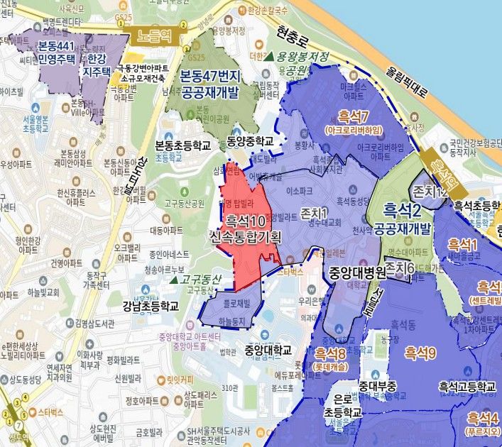 [서울=뉴시스] 흑석 204-104일대(흑석10구역) 위치도. 2025.07.03 (사진 제공=동작구청) photo@newsis.com *재판매 및 DB 금지