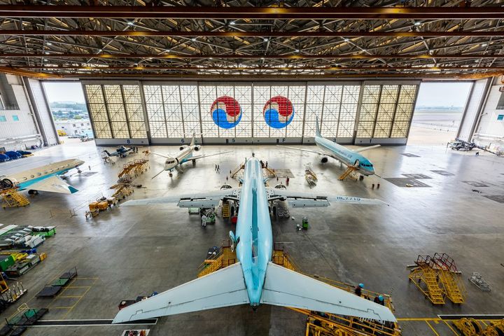 [서울=뉴시스] 서울 김포공항 인근 대한항공 본사에 위치한 격납고.(사진제공=대한항공) *재판매 및 DB 금지