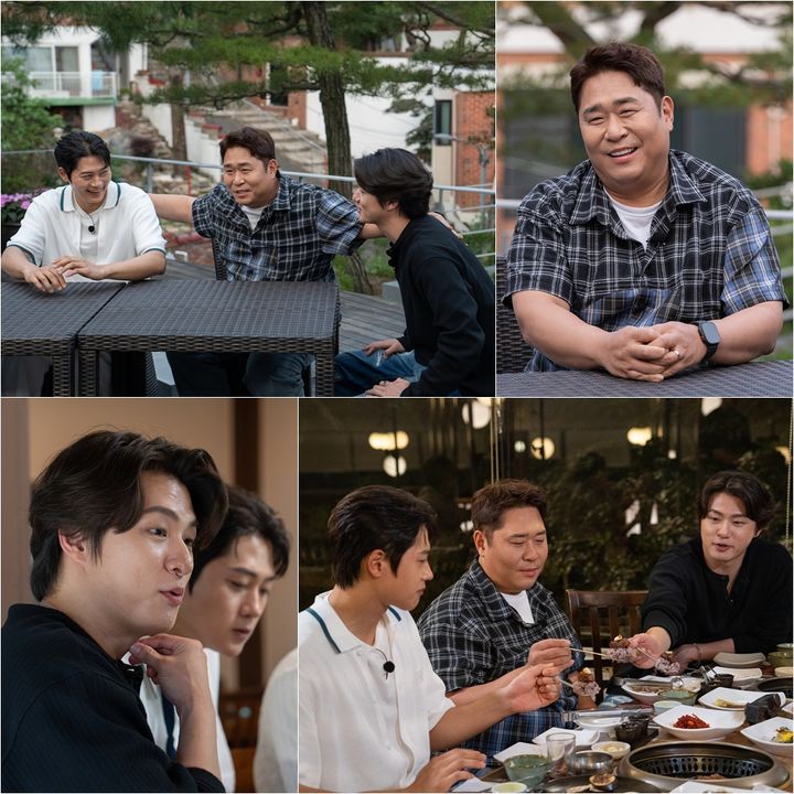 [서울=뉴시스] 3일 오후 8시 40분에 방송하는 tvN 예능 프로그램 '핸썸가이즈'에서는 문세윤이 함께 출연한 배우 신승호·오상욱 먹성에 눈독을 들인다. (사진=tvN) 2025.07.03. photo@newsis.com *재판매 및 DB 금지