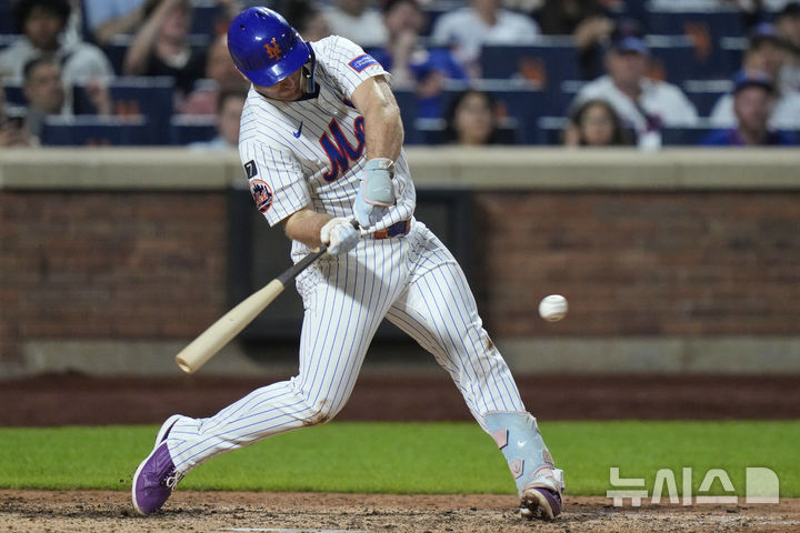 [뉴욕=AP/뉴시스] 메이저리그(MLB) 뉴욕 메츠의 피트 알론소. 2025.07.04
