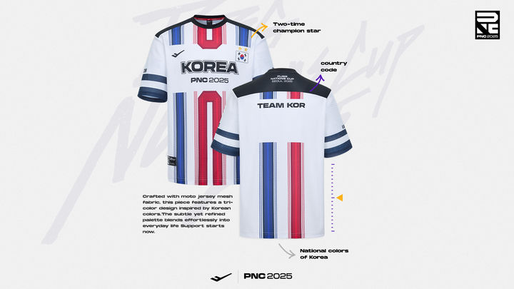 [서울=뉴시스] 크래프톤은 스포츠 용품 브랜드 프로스펙스(PRO-SPECS)와 파트너십을 체결하고 '펍지: 배틀그라운드' e스포츠 국가대항전 '펍지 네이션스 컵(PNC) 2025' 참가 24개국 대표팀 유니폼을 공동 제작한다고 4일 밝혔다. (사진=크래프톤 제공) *재판매 및 DB 금지