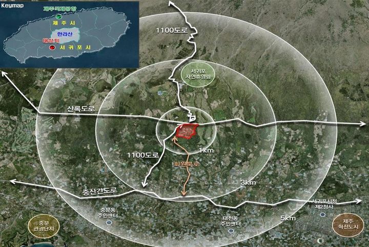 [제주=뉴시스] 제주 서귀포시 하원동 하원테크노캠퍼스(붉은 색) 위치도. (사진=제주도 제공) 2025.07.04. photo@newsis.com *재판매 및 DB 금지
