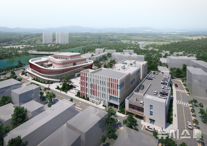 [진천=뉴시스] 진천 전통시장 이전부지 개발사업 통합조감도