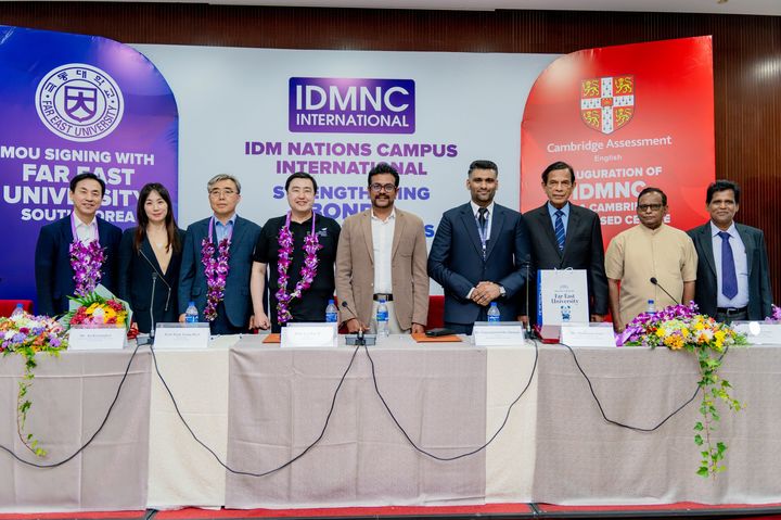 [음성=뉴시스] 극동대학교와 스리랑카 IDM Nations Campus International의 글로벌 네트워크 교육체계 구축 업무협약 모습. (사진=극동대 제공) photo@newsis.com *재판매 및 DB 금지