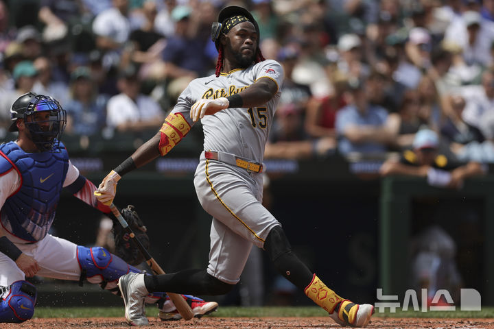 [시애틀=AP/뉴시스] 메이저리그(MLB) 피츠버그 파이리츠의 오닐 크루스. 2025.07.05