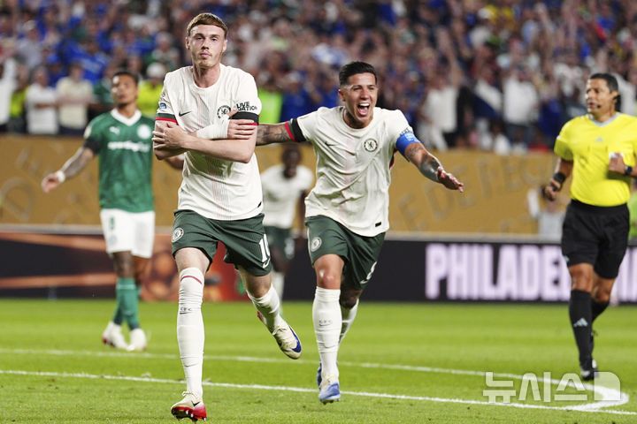 [필라델피아=AP/뉴시스]첼시, 파우메이라스 꺾고 클럽월드컵 4강행 2025.07.04.