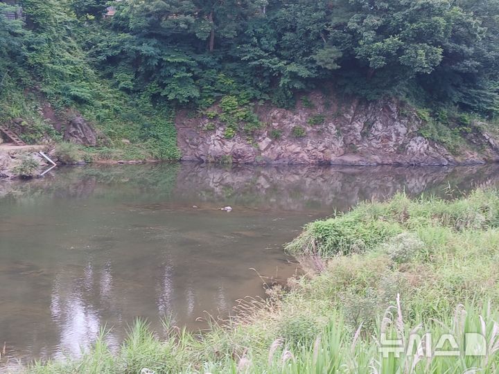 [청주=뉴시스] A씨가 발견된 하천 (사진= 청주동부소방서 제공) 2025.07.05. photo@newsis.com *재판매 및 DB 금지