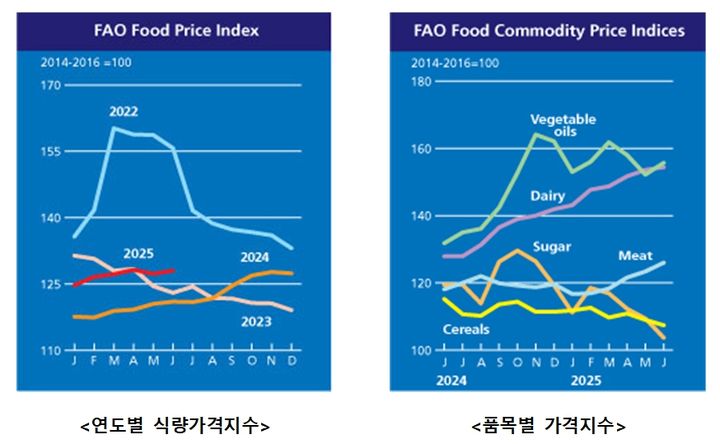 6월 식량가격지수 그래프. (자료 = 농림축산식품부 제공) 2025.07.05. *재판매 및 DB 금지
