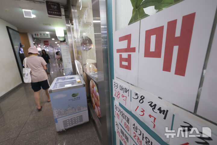 [서울=뉴시스] 김근수 기자 = 6일 서울 송파구의 부동산에 급매물 안내문이 붙어있다. 2025.07.06. ks@newsis.com