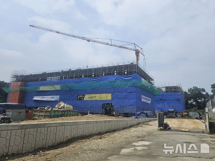 [의정부=뉴시스] 경기오산소프트웨어고등학교 공사 현장. (사진=경기도교육청 제공) 2025.07.07 photo@newsis.com