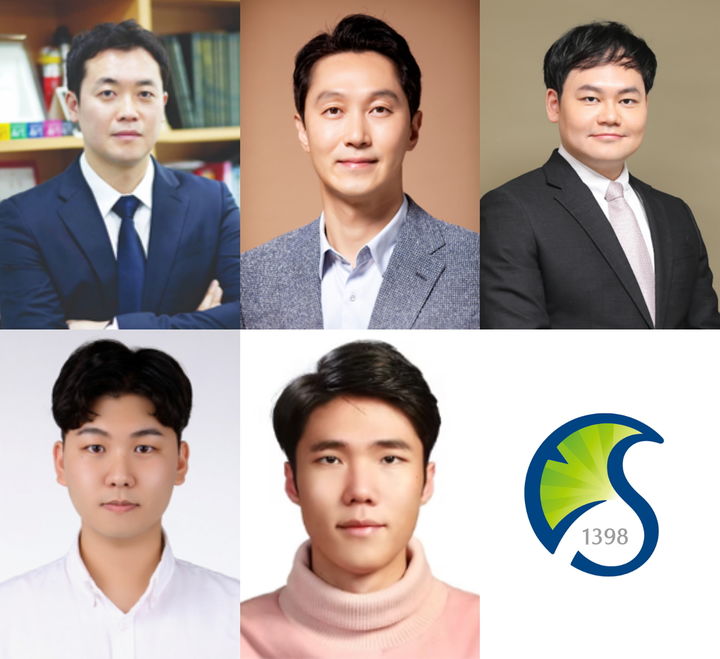 (왼쪽 위부터 시계방항으로) 교신저자 성균관대 방창현 교수, 건국대 양태헌 교수, 한양대에리카 조광현 교수, 황귀원 석박통합과정생, 주저자 손지훈. (사진=성균관대 제공) *재판매 및 DB 금지