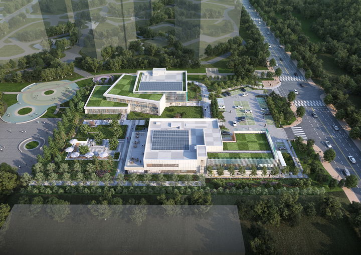 [당진=뉴시스] 당진교육지원청 꿀벌도서관(위)과 당진교육종합센터(아래) 조감도. (사진=당진교육지원청 제공) 2025.07.08. photo@newsis.com *재판매 및 DB 금지