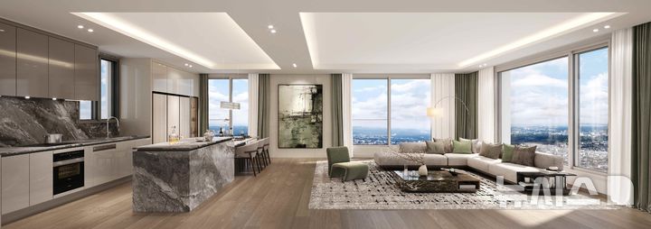 [서울=뉴시스] 래미안 루미원 99A타입 거실 이미지.