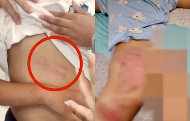 [뉴시스] 피해 아동이 태권도 관장에게 폭행당한 모습. (출처=JTBC '사건반장') *재판매 및 DB 금지