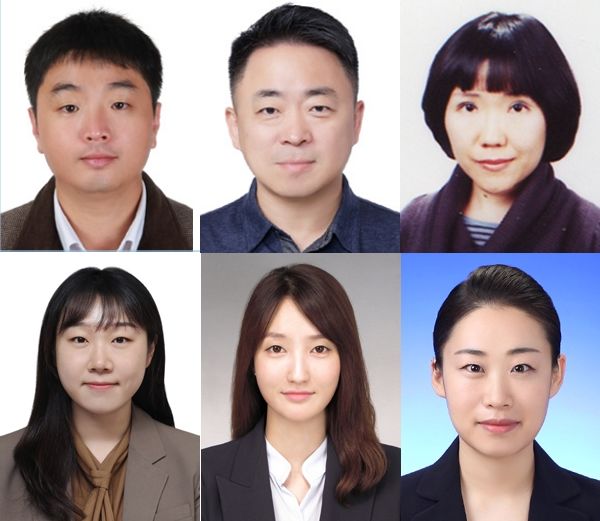 [서울=뉴시스] 2025년 2분기 체육기자상 수상자. 왼쪽부터 시계 방향으로 연합뉴스 하남직 기자, SBS 서대원 기자, 스포츠조선 전영지 기자와 김가을 기자, 연합뉴스TV 박수주 기자와 신현정 기자. (사진 = 한국체육기자연맹 제공) *재판매 및 DB 금지