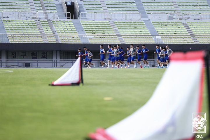 [서울=뉴시스]홍명보호 축구대표팀 훈련. (사진=대한축구협회 제공)