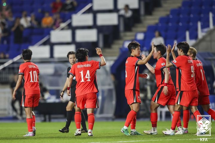 [서울=뉴시스] 한국 여자 축구 대표팀. (사진=대한축구협회 제공) *재판매 및 DB 금지