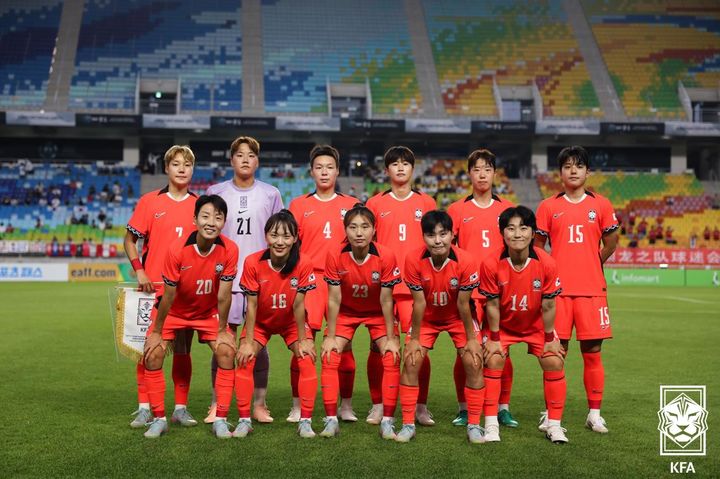 [서울=뉴시스]여자축구대표팀 중국전 선발 라인업. (사진=대한축구협회 제공)