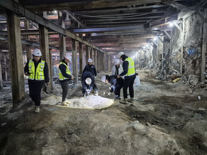 [광주=뉴시스] 광주 도시철도 공사현장에서 나온 암반. (사진=광주시청 제공). photo@newsis.com *재판매 및 DB 금지