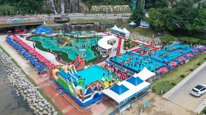  [예천=뉴시스] 한천 어린이물놀이장 (사진=예천군 제공) 2025.07.10. photo@newsis.com *재판매 및 DB 금지