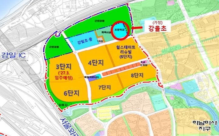 [서울=뉴시스] (가칭)서울강율초등학교 위치도. 2025.07.10 (사진 제공=강동구청) photo@newsis.com *재판매 및 DB 금지