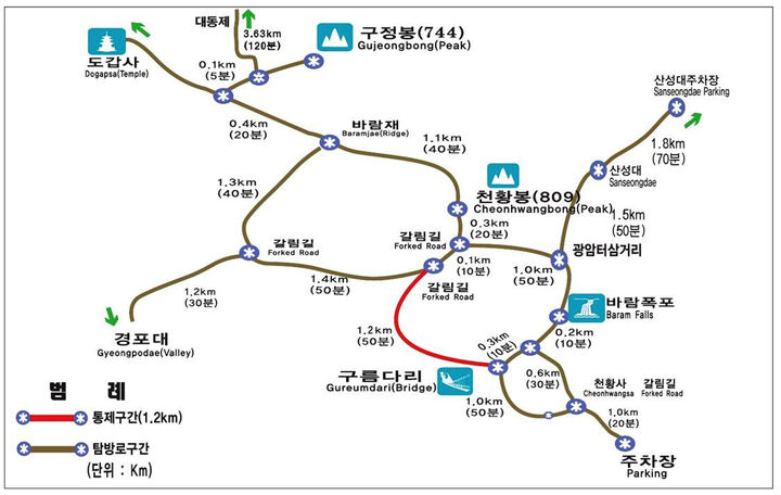 [영암=뉴시스]국립공원 월출산 출입통제 탐방로. (사진=월출산국립공원사무소 제공) 2025.07.10. photo@newsis.com *재판매 및 DB 금지