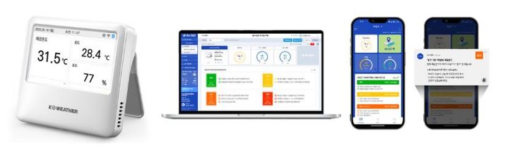 케이웨더의 폭염관리용 체감온도계와 공기빅데이터플랫폼 Air365. (사진=케이웨더) *재판매 및 DB 금지
