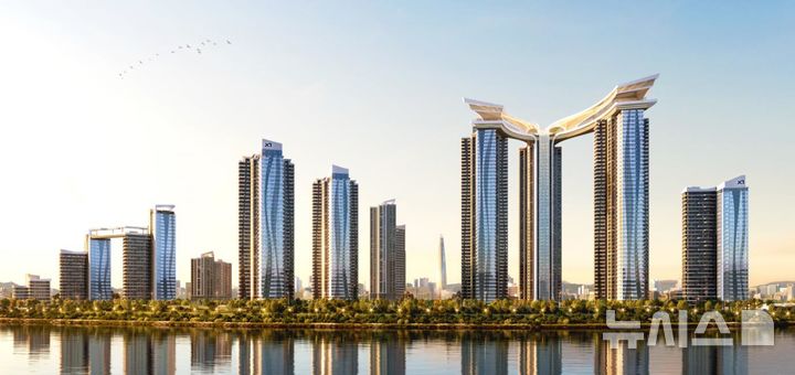 [서울=뉴시스] 서울 송파구 잠실우성1·2·3차를 재건축한 '잠실 자이 리비에르(Xi RIVIELE)' 투시도. 