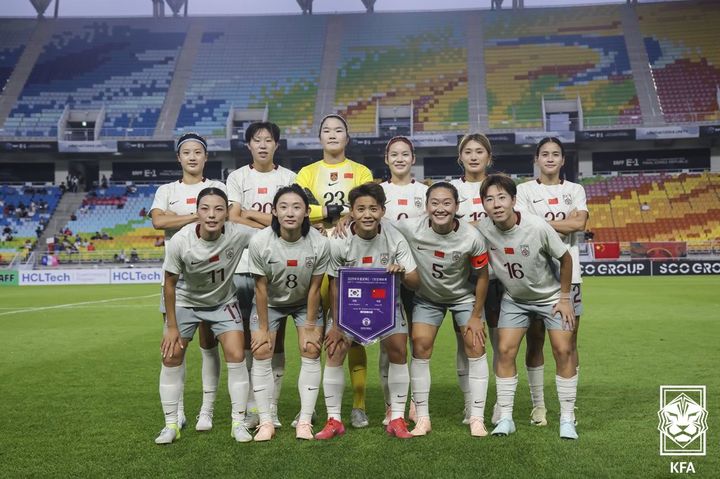 [서울=뉴시스]중국 여자축구대표팀. (사진=대한축구협회 제공)