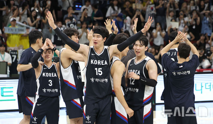 韓国の男子バスケットボール、日本の日本との評価マッチ[뉴시스Pic]