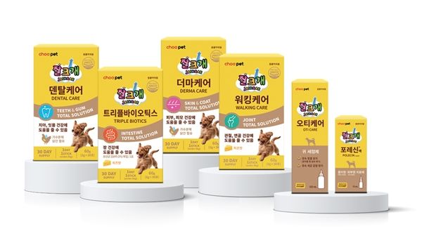 [서울=뉴시스] 조아제약이 출시한 반려동물 의약품 및 영양제 '잘크개' 6종. (사진=조아제약 제공) 2025.07.14. photo@newsis.com *재판매 및 DB 금지