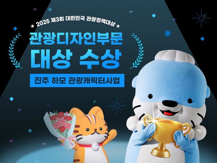 [진주=뉴시스]진주 하모 관광캐릭터 사업, 대한민국 관광정책대상 '관광디자인' 부문 대상.(사진=진주시 제공).2025.07.15.photo@newsis.com *재판매 및 DB 금지